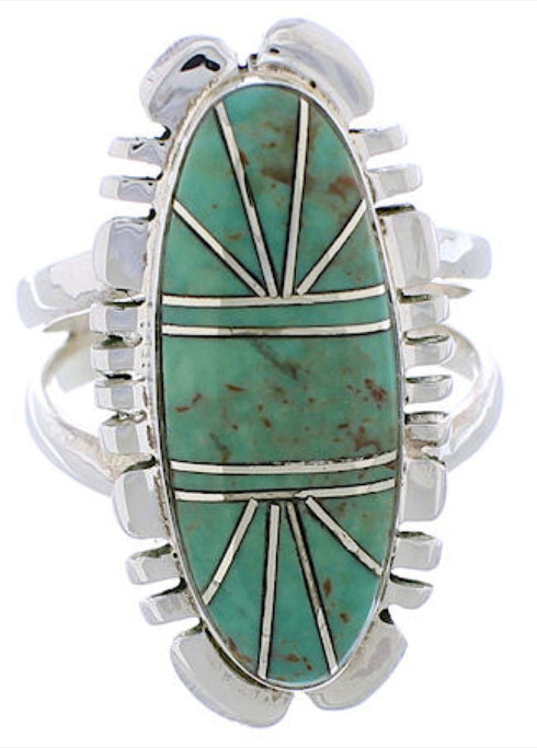Genuine Sterling Silver Turquoise Jewelry Ring Size 4-3/4 TX28541